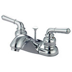 Hardware House - Hardware House Two Handle Lavatory Faucet, Chrome - Hardware House LLC offers thousands of high quality products including faucets. The two-handle lavatory faucet with 4" center with plastic lined Hybrid waterways with fused threaded brass nipple connectors.