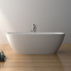 ADM Rectangular Freestanding Bathtub, Glossy White, 66.9"