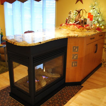3- sided fireplace