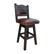 Hacienda Swivel Stool, Cowhide, 24" Counter Height