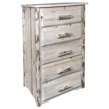 Montana Woodworks 5 Drawers Solid Wood Chest of Drawers in Natural