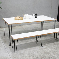 Bernie White Plywood Dining Table Custom Made in Melbourne - Dining Tables