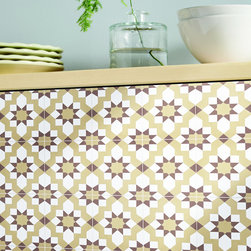 Moroccan Mosaic & Tile House - 8"x8" Affos Handmade Cement Tile, Dark/Light Brown, Set of 12 - Wall And Floor Tile