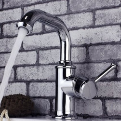 Modern Deck Mount Single Hole Mixer Taps Bathroom Sink Faucet Curve Spout Single - Products