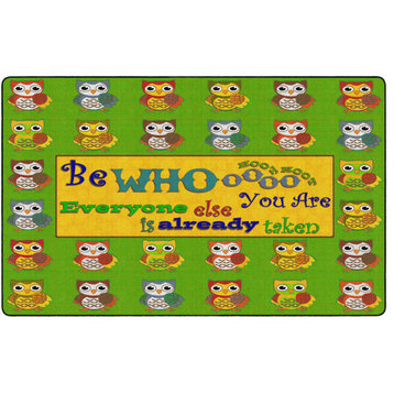 Flagship Carpets FE271-44A 7'6"x12' Be Whoooo You Are Educational Rug