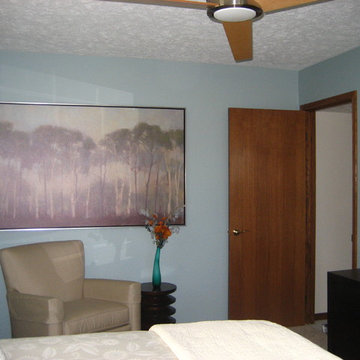 modern blue bedroom