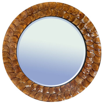 Bronze Aeolian Mother of Pearl Framed Mirror, 30 X 30