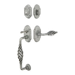Emtek 461212 Sectional with Lafayette Grip Wrought Steel Tubular Entry Set - Products