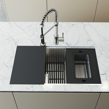 VIGO Hampton 32" Stainless Steel Kitchen Sink With Accessories
