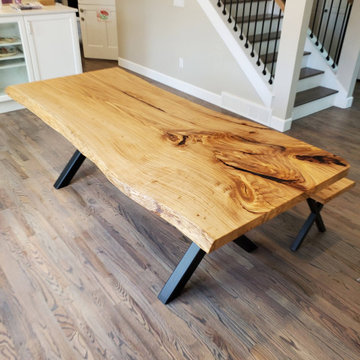 Elm Dining Table and Bench