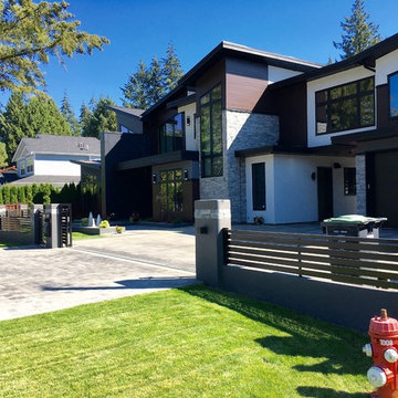 Wide view, front yard and entry area