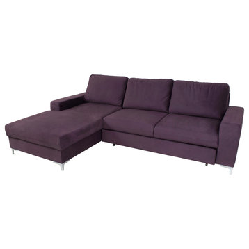 LENS Sectional Sofa-Bed, Purple, Left Corner