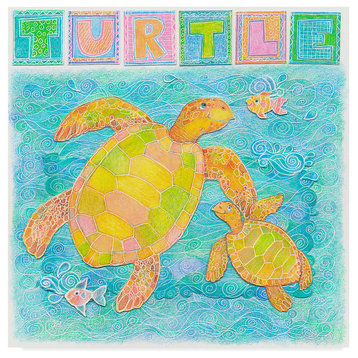 Cheryl Piperberg 'Turtle Playful' Canvas Art, 35"x35"