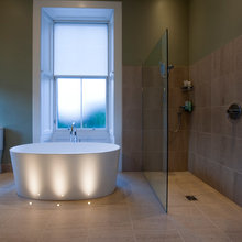 wet floor shower area