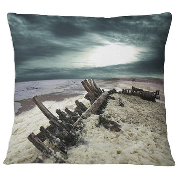 Skeleton Coast National Park Landscape Printed Throw Pillow, 18"x18"