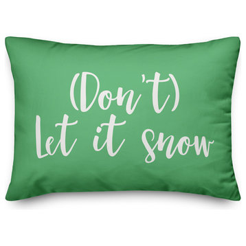 Don't Let It Snow, Light Green 14x20 Lumbar Pillow