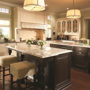 Dark Lower Cabinets Cream Upper | Houzz