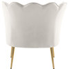 Jester Velvet Upholstered Accent Chair, Cream