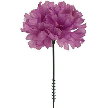100 Violet Silk Carnations: 3.5" Flowers, 5" Stem for Wedding Decor, Lavender
