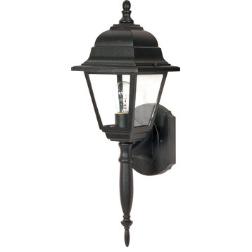 Briton 1-Light Wall Lantern Outdoor Light Fixture In Textured Black Finish