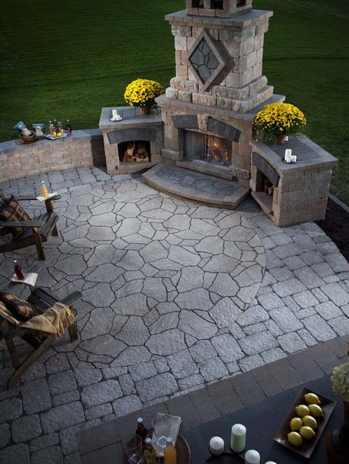 Corner Outdoor Fireplace | Houzz