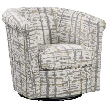 Marvel 360 Swivel Barrel Chair by Grafton Home, Gold and Grey Splatter