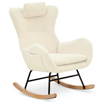 Gewnee Rocking Chair - with rubber leg and cashmere fabric