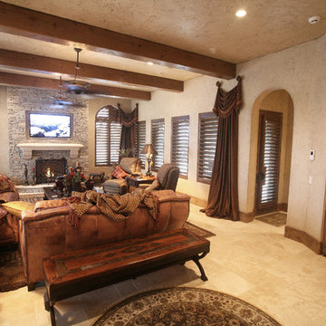 Mounted TV's above fireplace