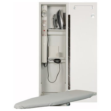 Deluxe Swivel Electric Ironing Center, Raised White Door