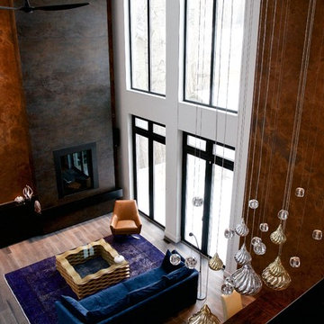 Fireplaces in limestone  plaster