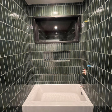 Modern Green Tile Bathroom Remodel