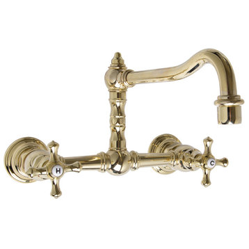 Speakman SB-3242-PB Proper High Rise Wall Mount Kitchen Faucet, Polished Brass