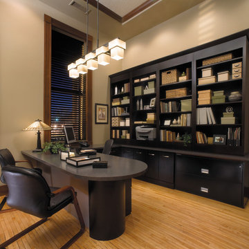 StarMark Cabinetry Home Office in Cherry finished in Java