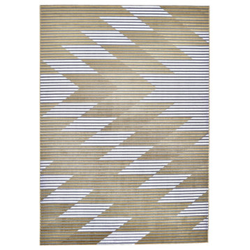 Weave & Wander Crowford Rug, Gray/Gold, 6'7"x9'6"