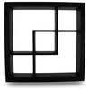 Scratch and Dent Black Geometric Square Wall Shelf 16 X 16 in.