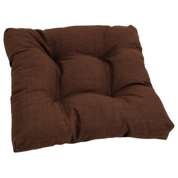 19" Squared Spun Polyester Tufted Dining Chair Cushion, Cocoa