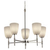 Fusion Union 5-Light Chandelier, Short Tapered Cylinder, Ribbon Shade