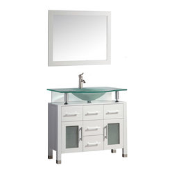40 inch Single Sink Modern Bathroom Vanity Set White Finish - Bathroom Vanities And Sink Consoles
