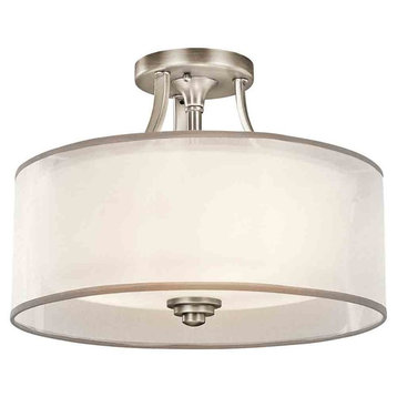 Lacey 3-Light Semi-Flush Ceiling Light in Antique Pewter
