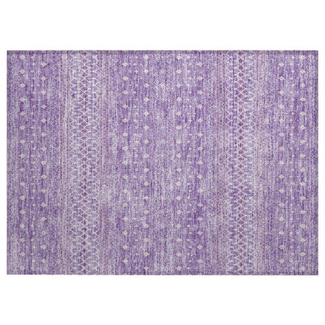 Machine Washable Indoor/Outdoor Chantille ACN709 Lavender 1'8" x 2'6" Rug