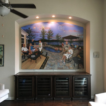 Lake Portrait Mural on canvas, hand painted by Tom Taylor of Mural Art LLC