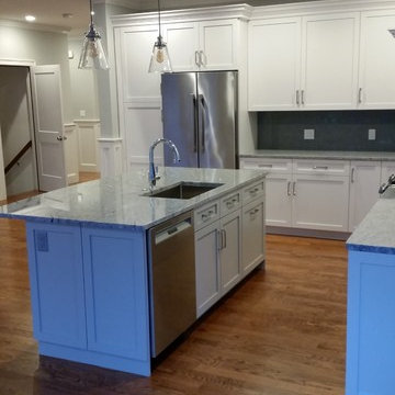 Omega Plainfield White Shaker & Dove Grey Island Dream Kitchen - Walpole