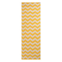 Home Decorators Collection - Flatweave Yellow 2 ft. 6 in. x 8 ft. Geometric Rug Runner - Rugs
