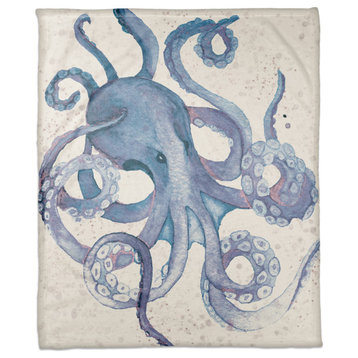Octo Watercolor Navy 50x60 Throw Blanket