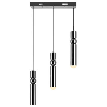 Chime LED Island/Pool Table Chandelier With Polished Nickel Finish