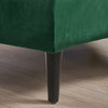 Julian Glam Velvet Modular 2 Seater Sectional, Emerald/Matte Black