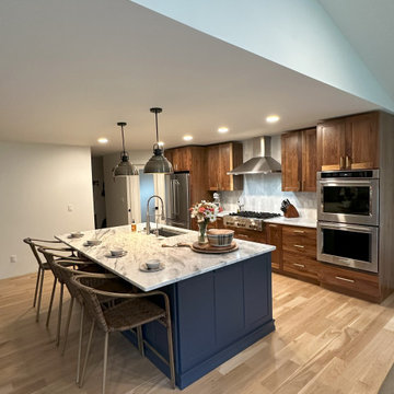 Showplace EVO Pendleton Kitchen in Walnut Natural and Hail Navy