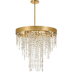 Crystorama - Crystorama WIN-615-GA-CL-MWP 5 Light Chandelier in Antique Gold - Layers of multi sized faceted cut crystal strands are arranged on a simple, clean frame creating optimal sparkle. A perfect compliment to any space, this chandelier is sure to amaze. The Winham fixture is a sparkling masterpiece when placed as a focal point in a bedroom, dining room or living room.