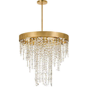 Crystorama WIN-615-GA-CL-MWP 5 Light Chandelier in Antique Gold