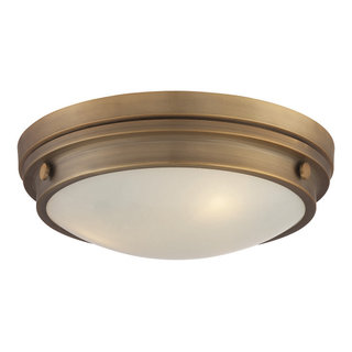 Lucerne 3-Light Flush Mount, Warm Brass - Transitional - Flush-mount ...